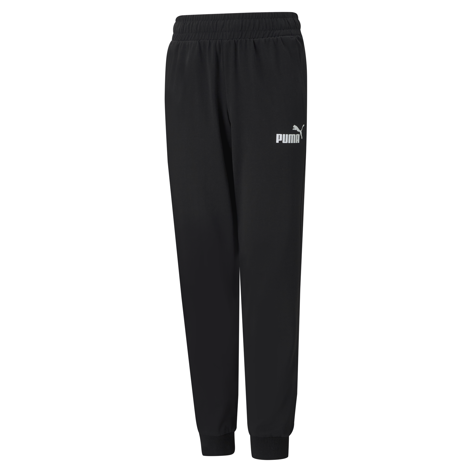 Pantaloni joggers neri da bambino con logo bianco Puma Essentials, Abbigliamento Sport, SKU a763000027, Immagine 0